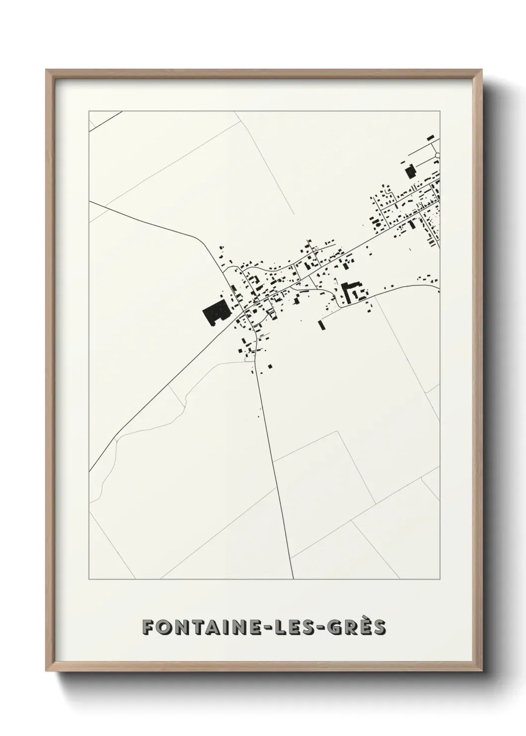 Un poster carte Fontaine-les-Grès