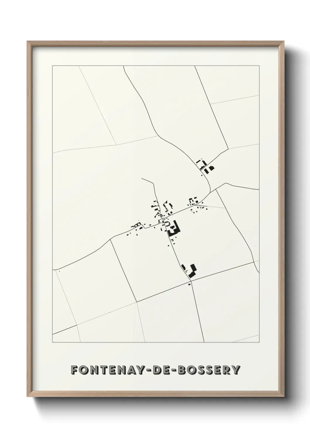 Un poster carte Fontenay-de-Bossery