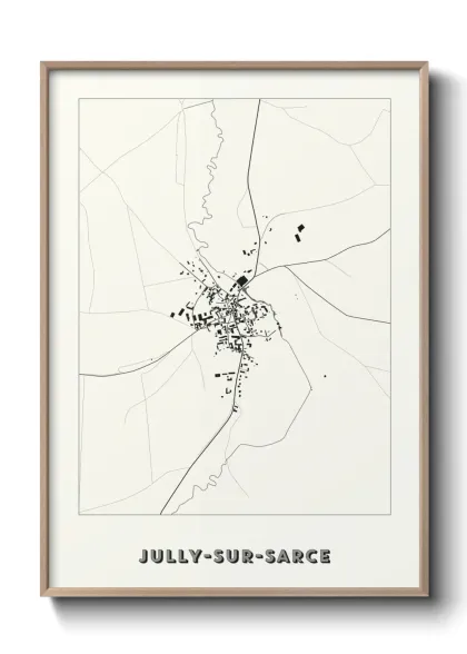 Une affiche de carte sur Jully-sur-Sarce