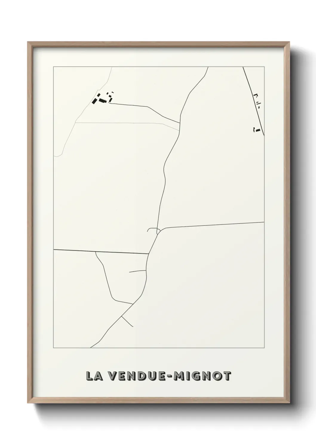 Un poster carte La Vendue-Mignot