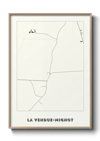 Une affiche de carte sur La Vendue-Mignot