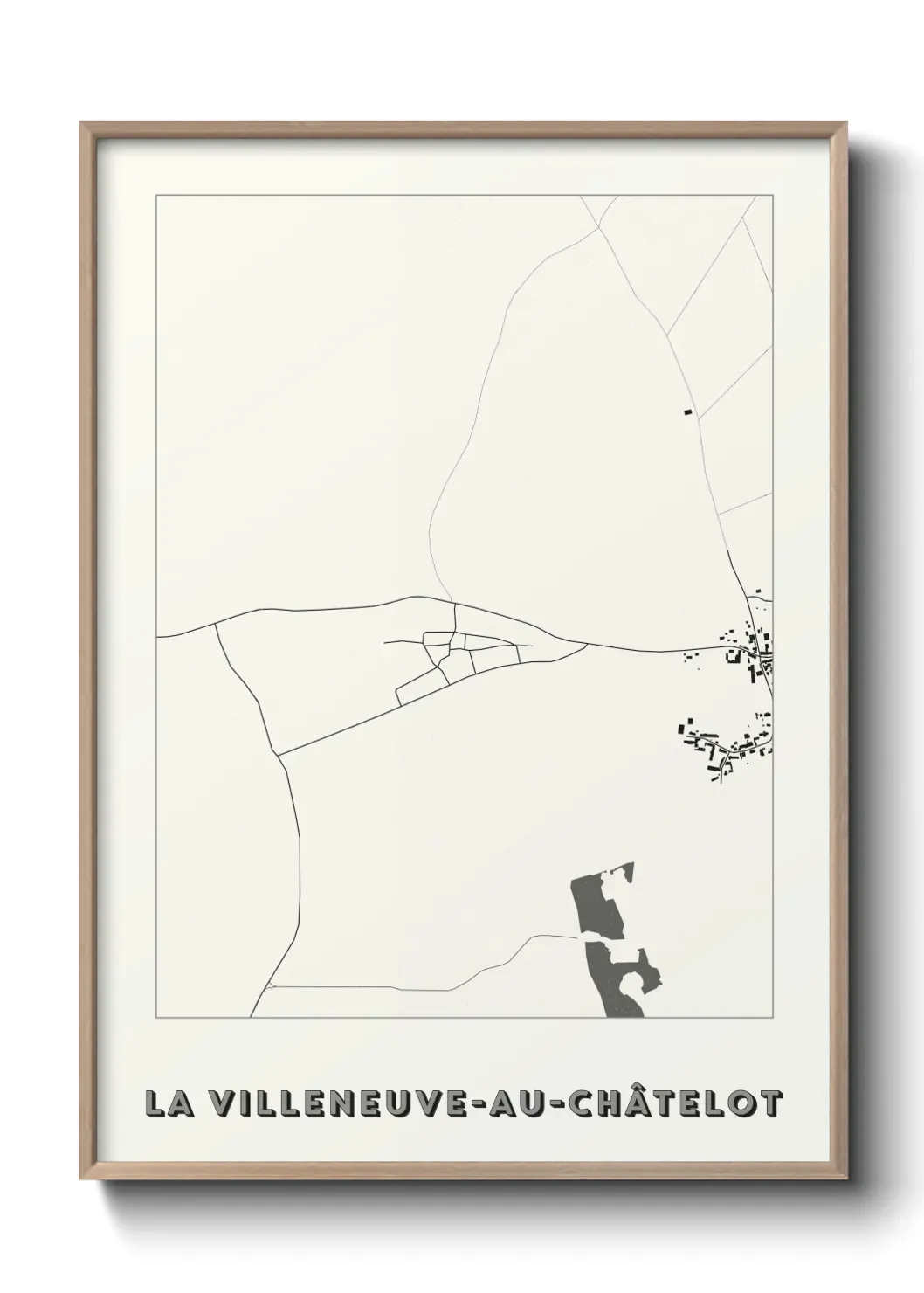 Un poster carte La Villeneuve-au-Châtelot