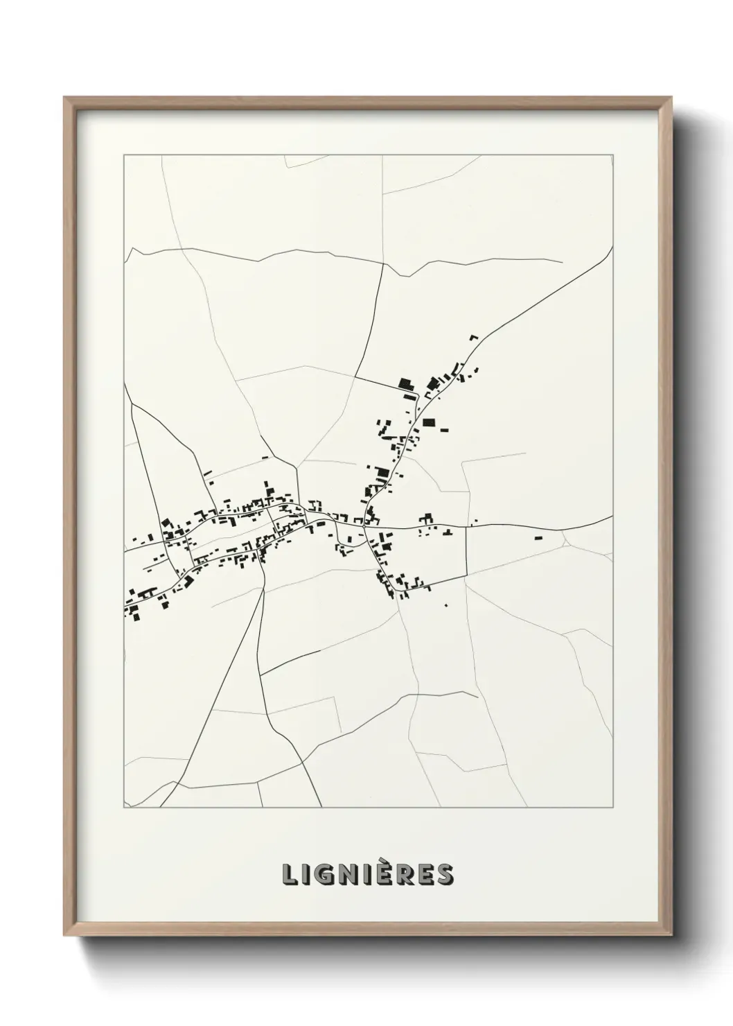 Un poster carte Lignières