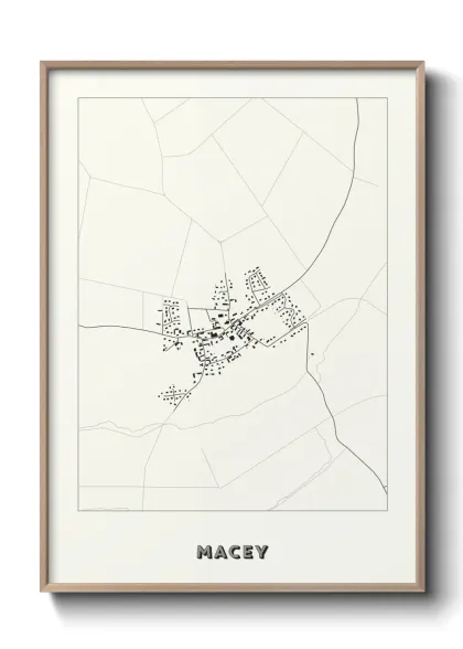 Une affiche de carte sur Macey