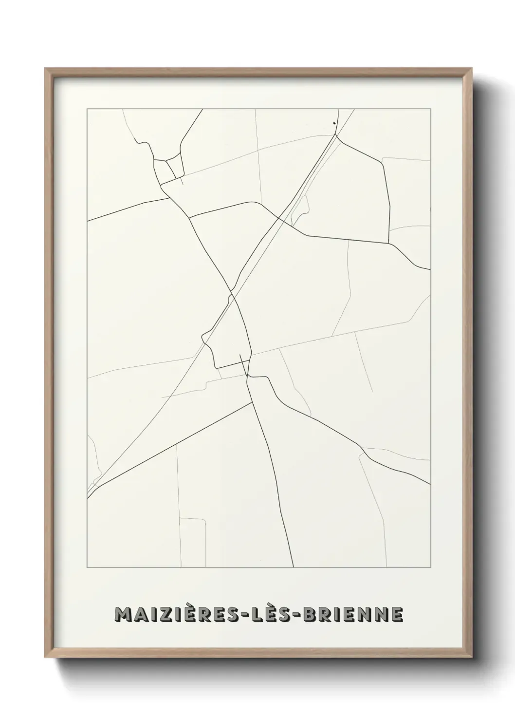 Un poster carte Maizières-lès-Brienne