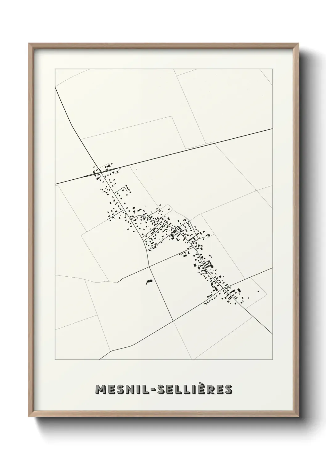 Un poster carte Mesnil-Sellières