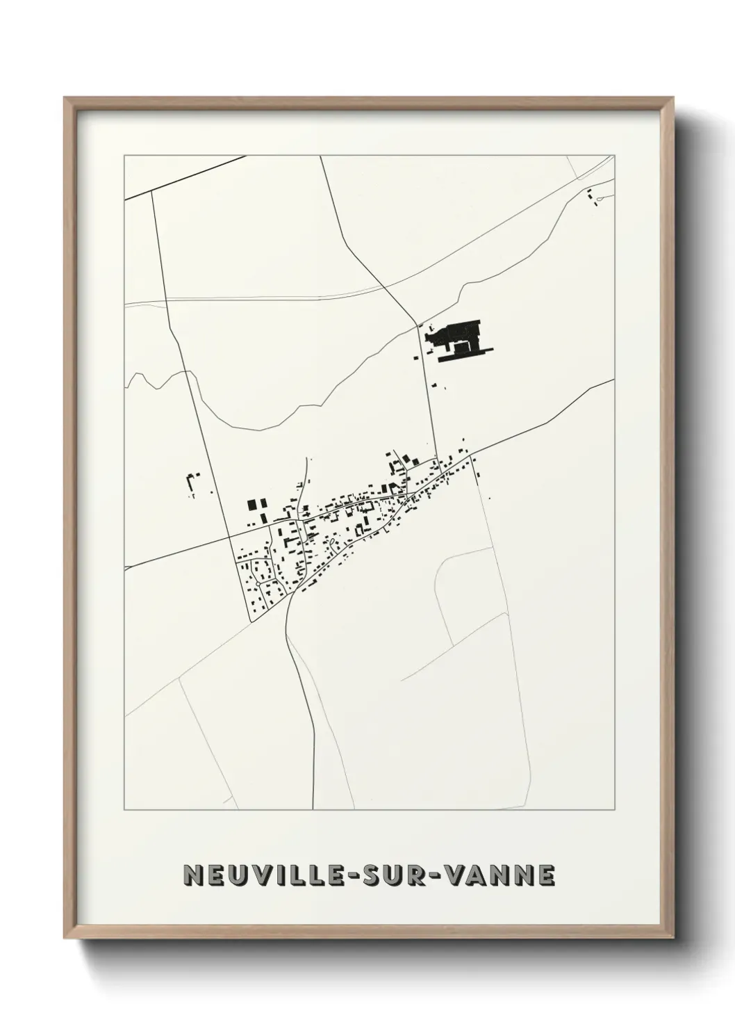 Un poster carte Neuville-sur-Vanne