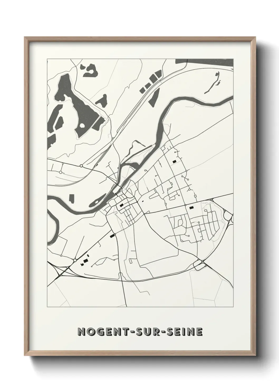 Un poster carte Nogent-sur-Seine
