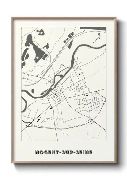 Une affiche de carte sur Nogent-sur-Seine