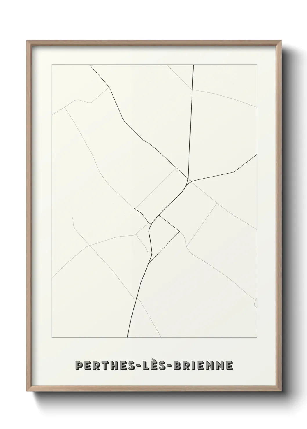 Un poster carte Perthes-lès-Brienne