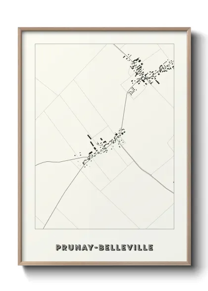 Une affiche de carte sur Prunay-Belleville