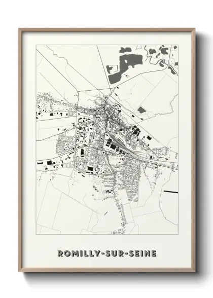 Une affiche de carte sur Romilly-sur-Seine