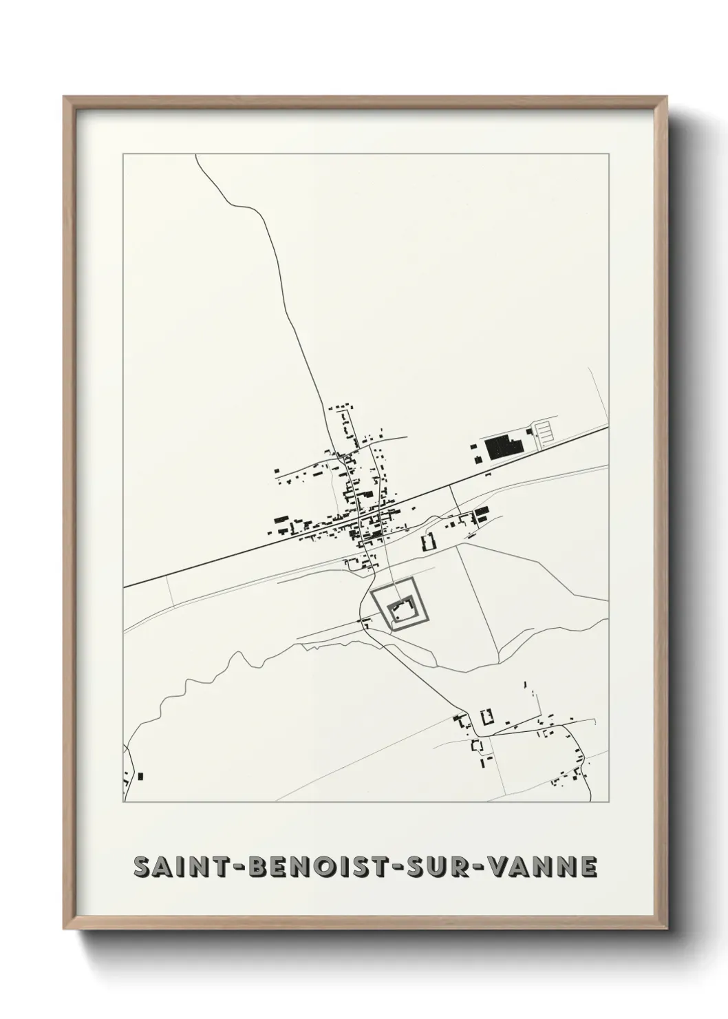 Un poster carte Saint-Benoist-sur-Vanne