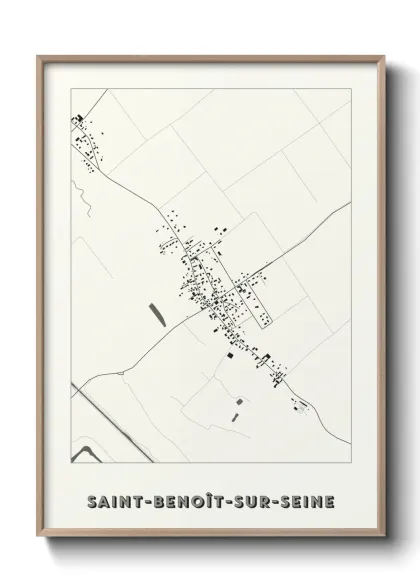 Une affiche de carte sur Saint-Benoît-sur-Seine