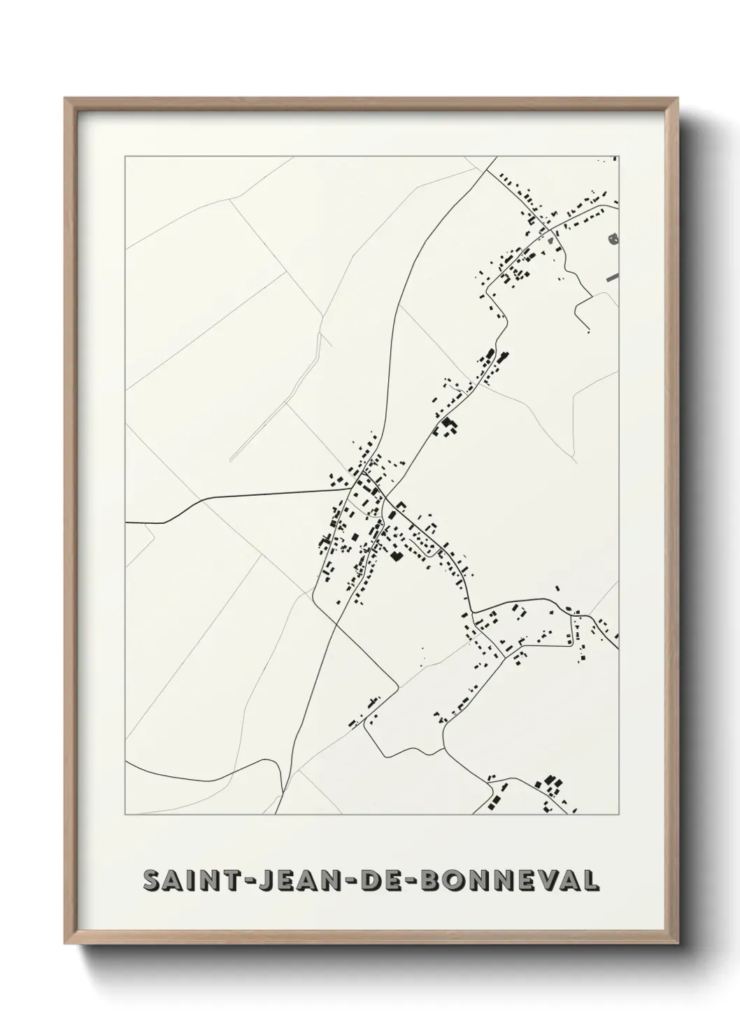 Un poster carte Saint-Jean-de-Bonneval