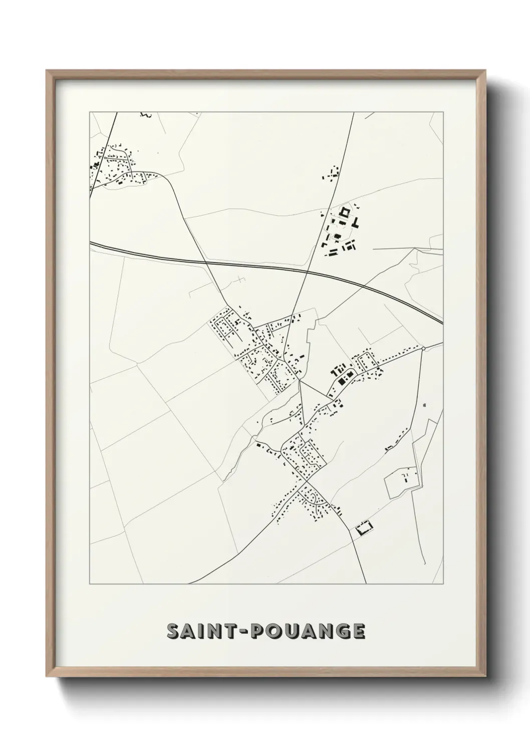 Un poster carte Saint-Pouange