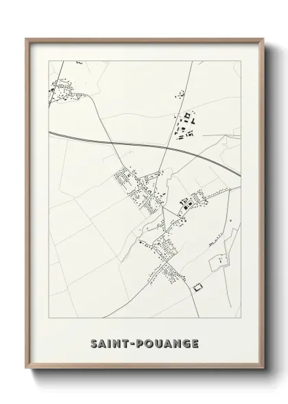 Une affiche de carte sur Saint-Pouange