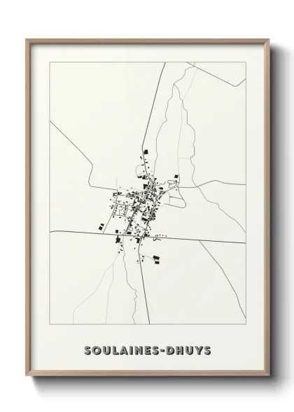 Une affiche de carte sur Soulaines-Dhuys