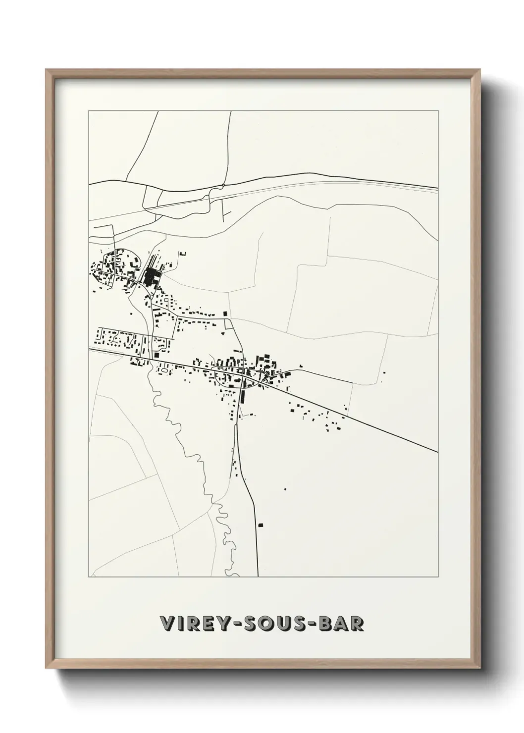 Un poster carte Virey-sous-Bar