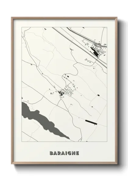 Une affiche de carte sur Baraigne
