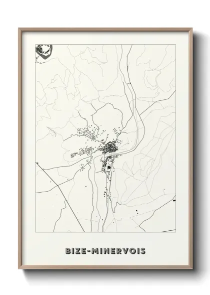 Une affiche de carte sur Bize-Minervois
