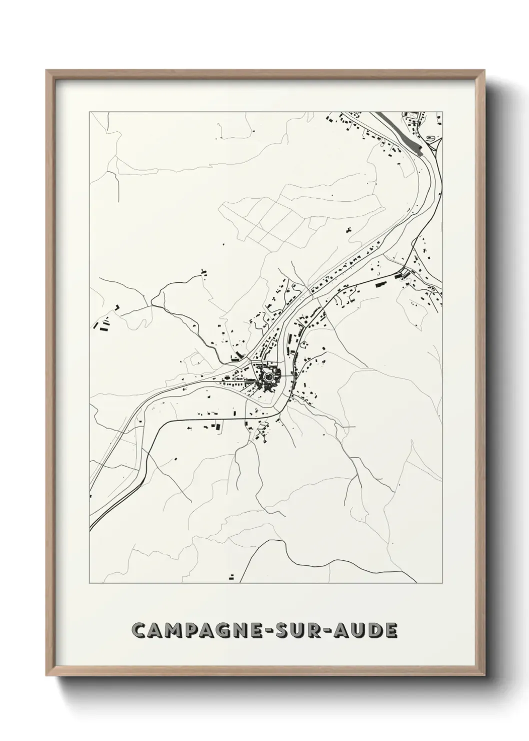Un poster carte Campagne-sur-Aude