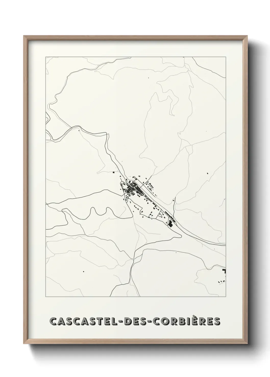 Un poster carte Cascastel-des-Corbières