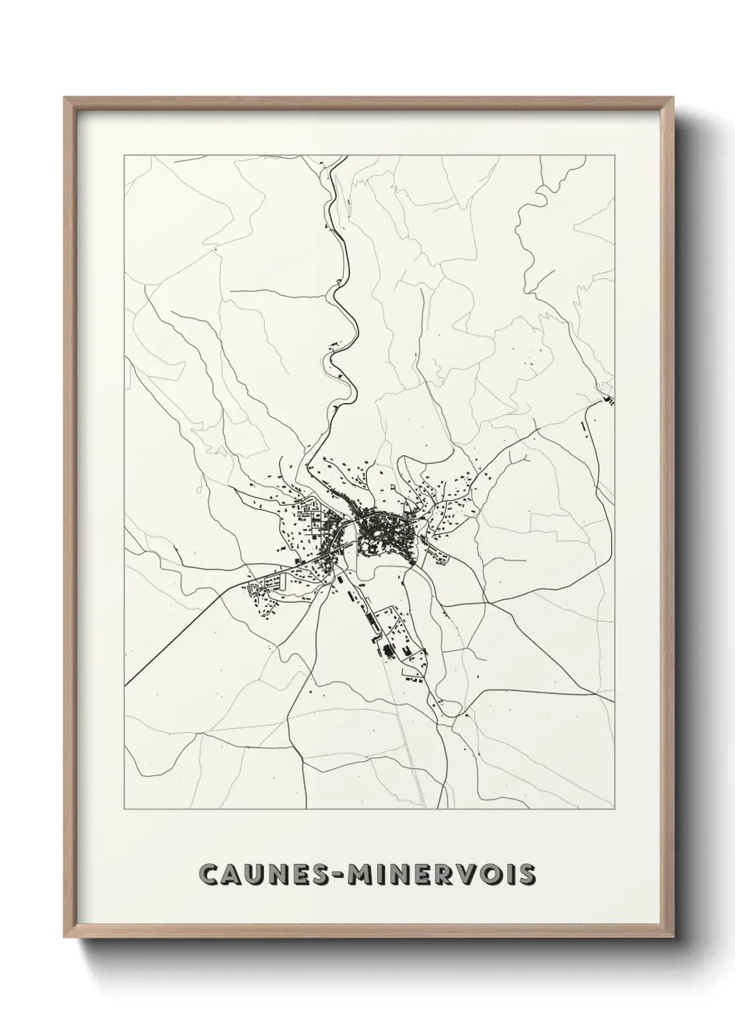 Un poster carte Caunes-Minervois