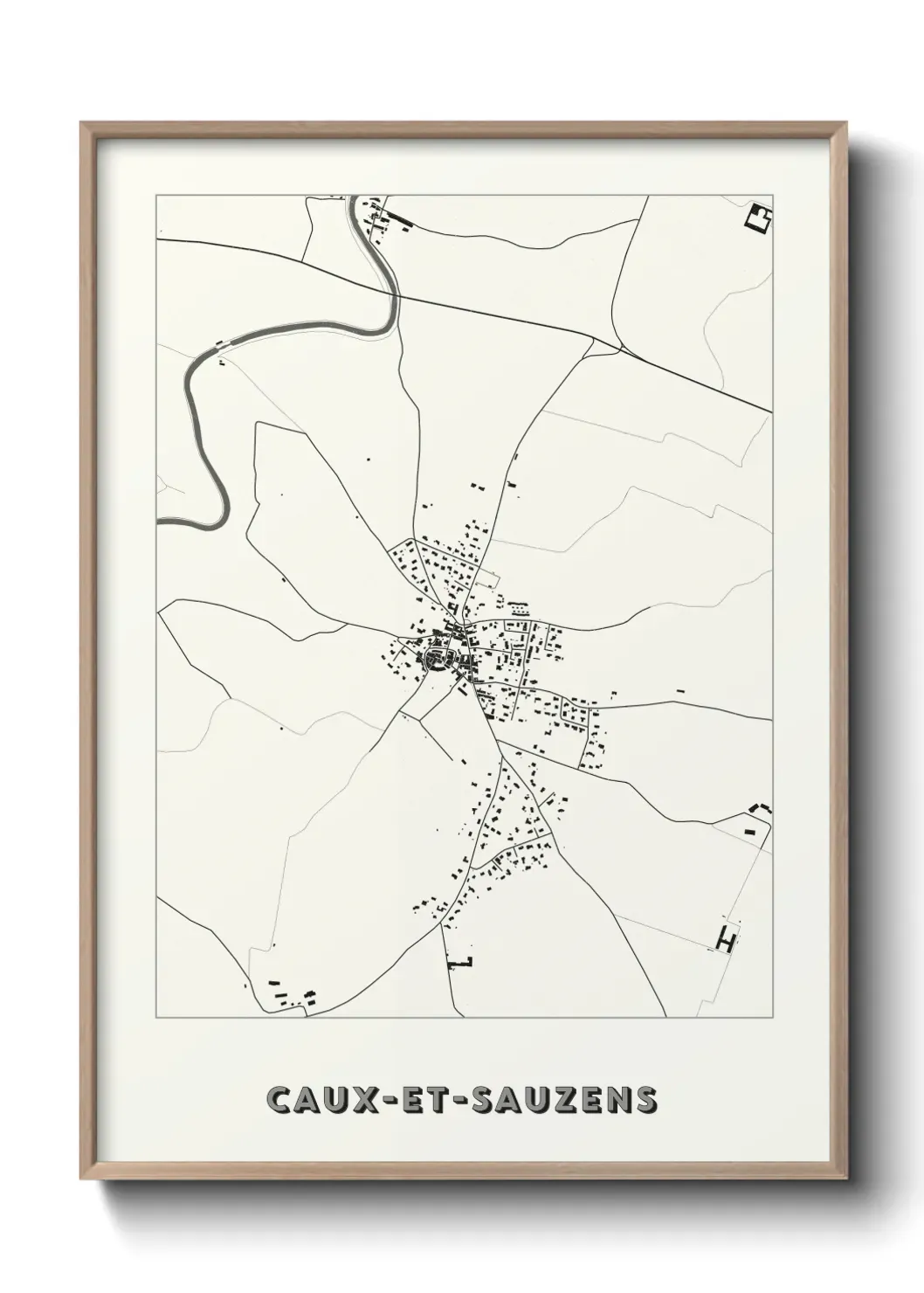 Un poster carte Caux-et-Sauzens