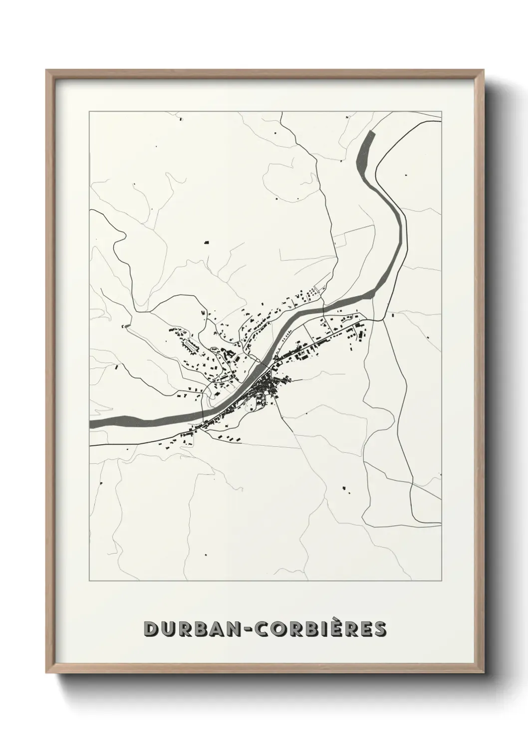 Un poster carte Durban-Corbières