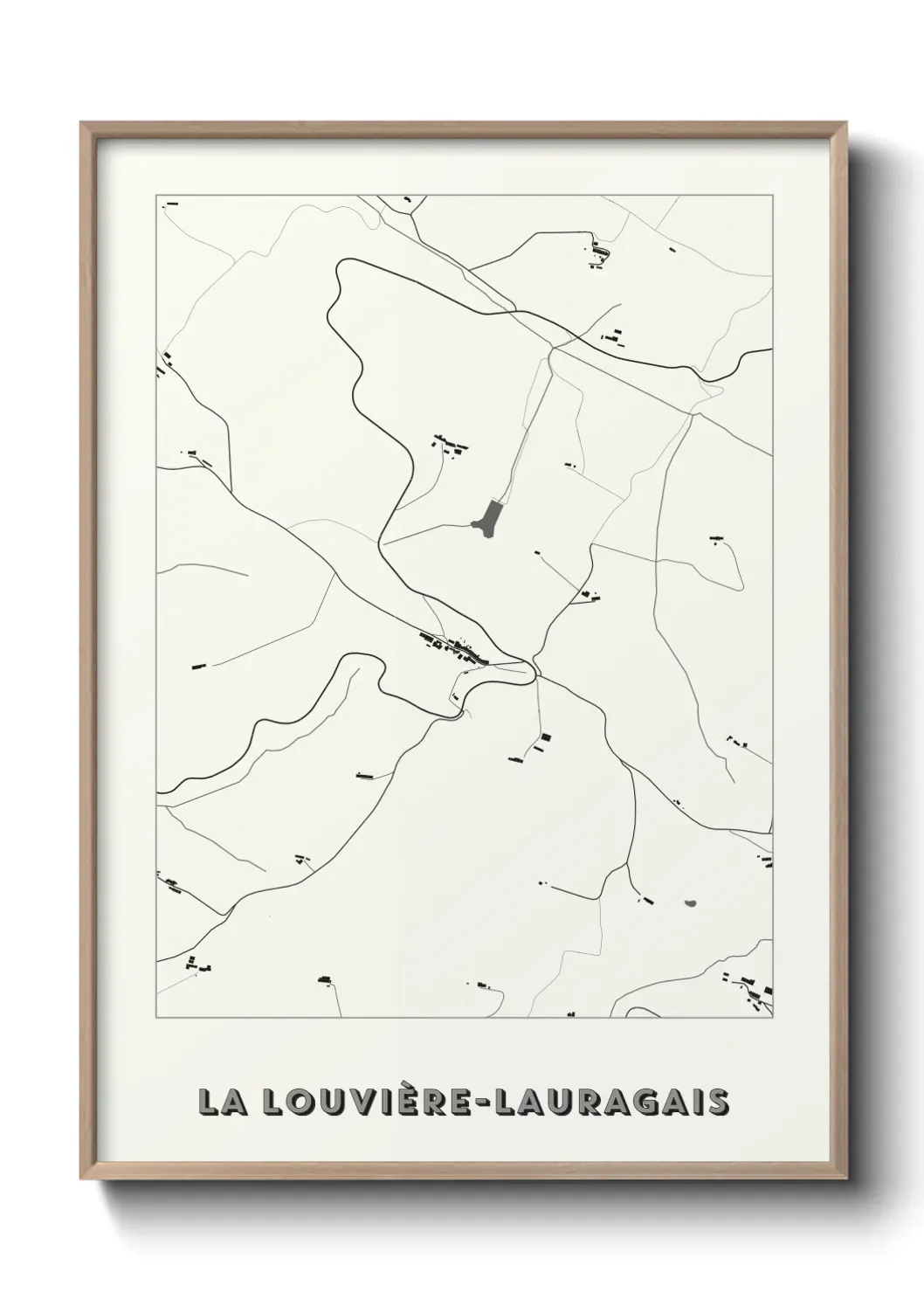 Un poster carte La Louvière-Lauragais