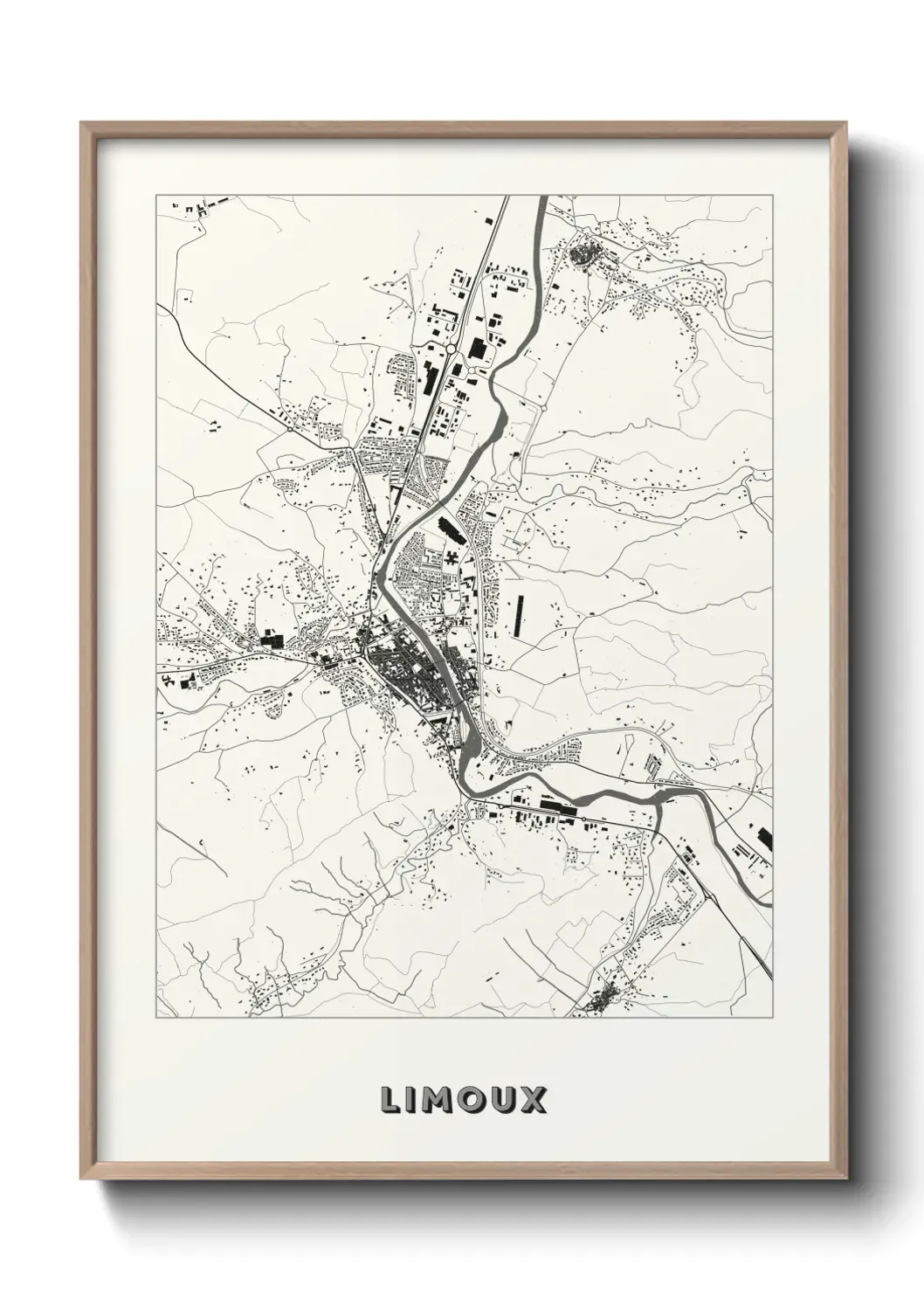 Un poster carte Limoux