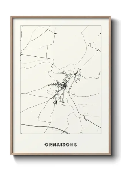 Une affiche de carte sur Ornaisons