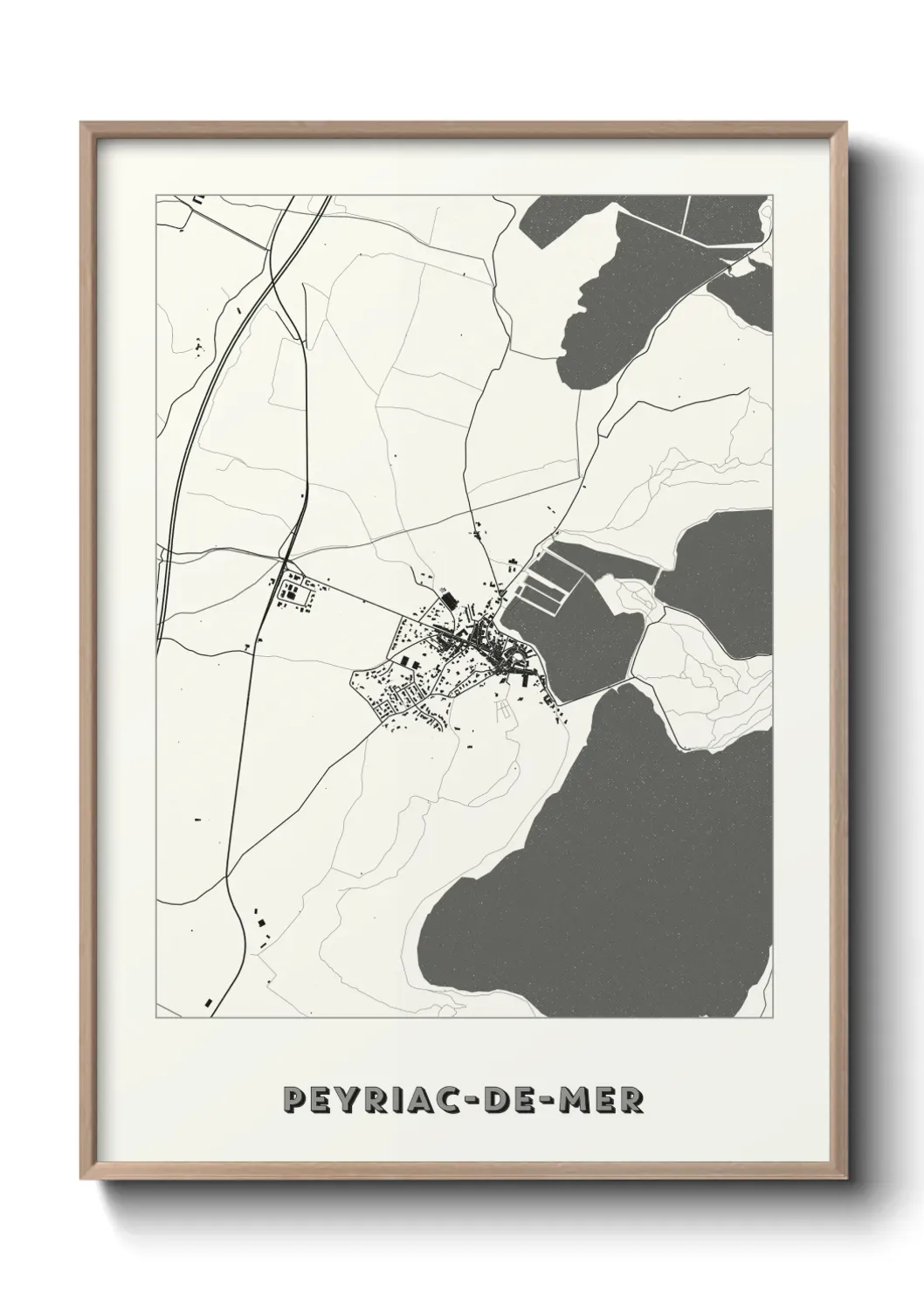Un poster carte Peyriac-de-Mer