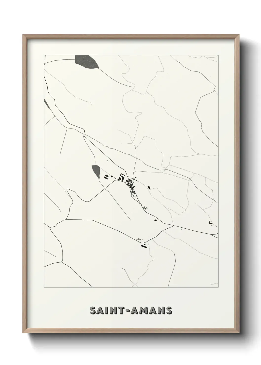 Un poster carte Saint-Amans