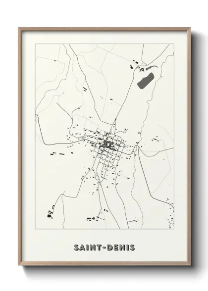 Une affiche de carte sur Saint-Denis