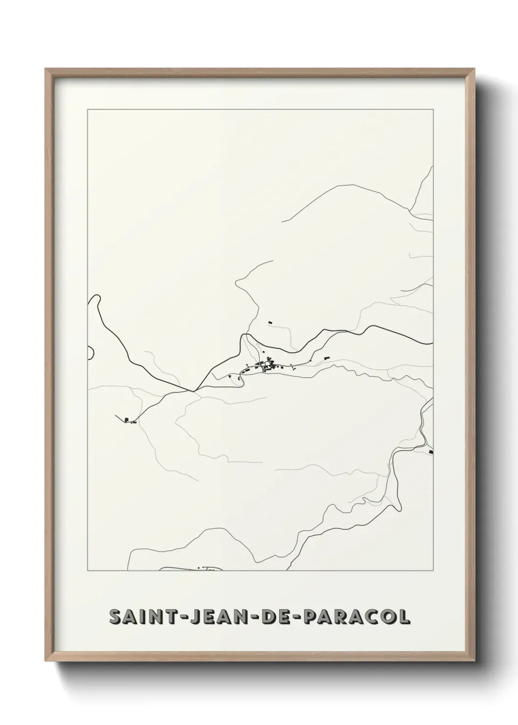 Un poster carte Saint-Jean-de-Paracol