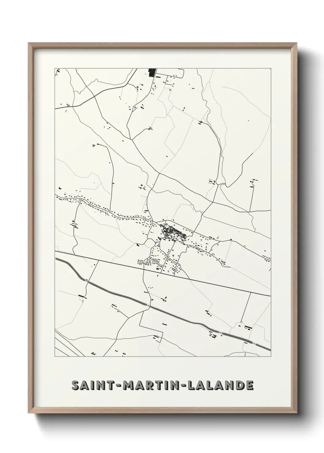 Un poster carte Saint-Martin-Lalande