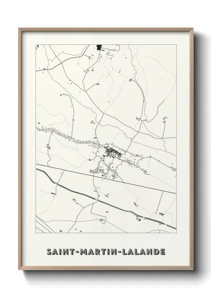Une affiche de carte sur Saint-Martin-Lalande