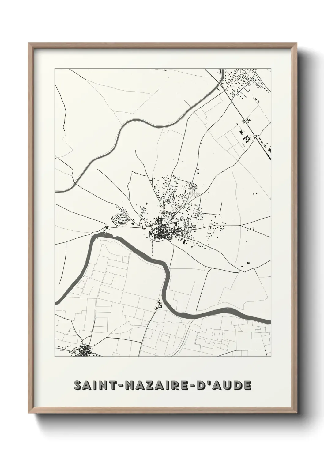 Un poster carte Saint-Nazaire-d'Aude