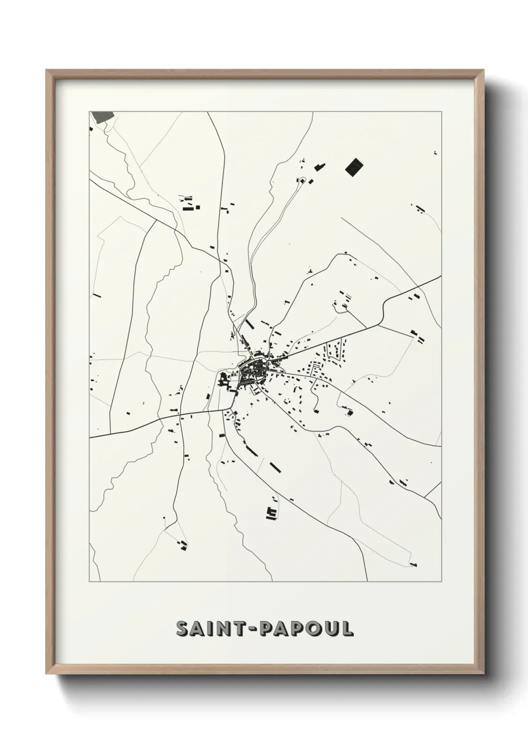 Un poster carte Saint-Papoul