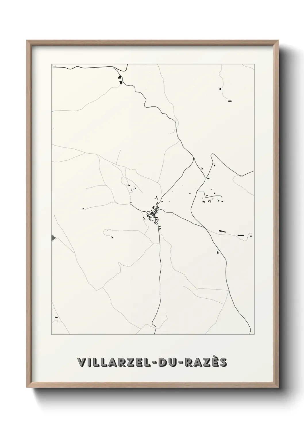 Un poster carte Villarzel-du-Razès