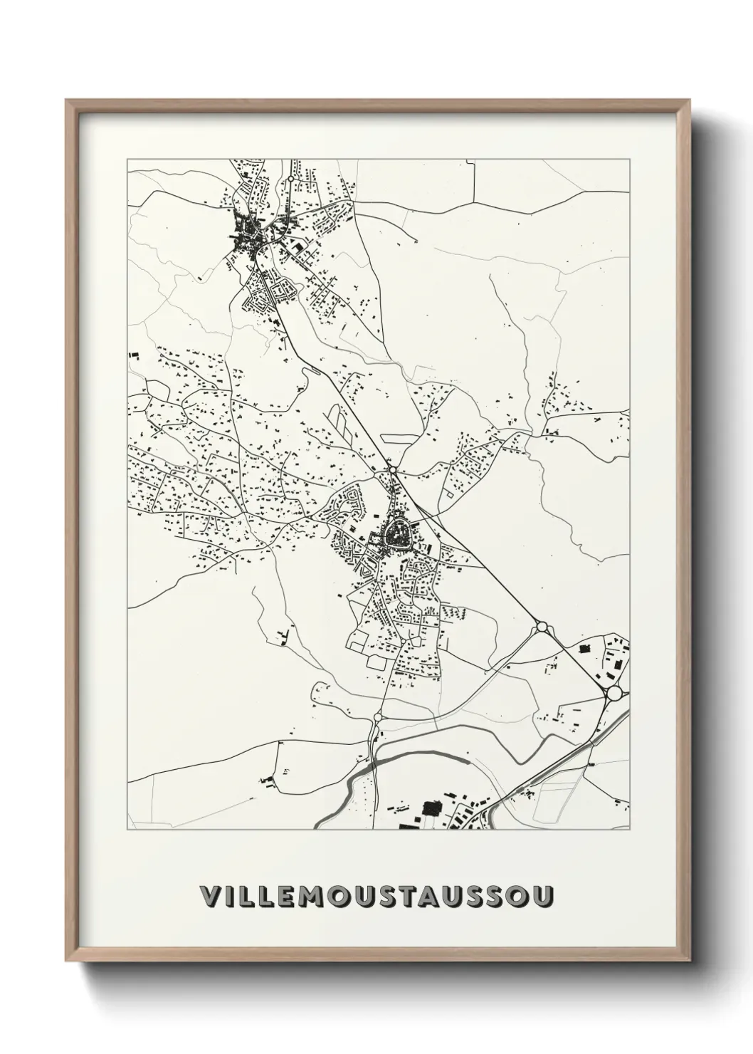 Un poster carte Villemoustaussou