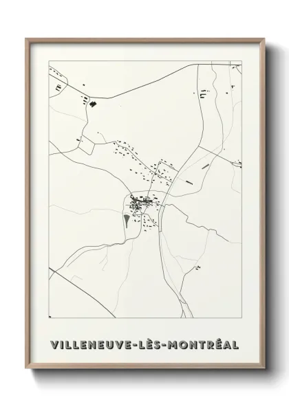 Une affiche de carte sur Villeneuve-lès-Montréal