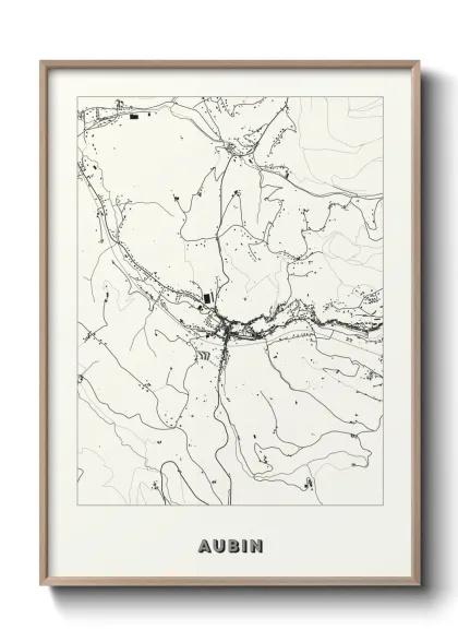 Une affiche de carte sur Aubin