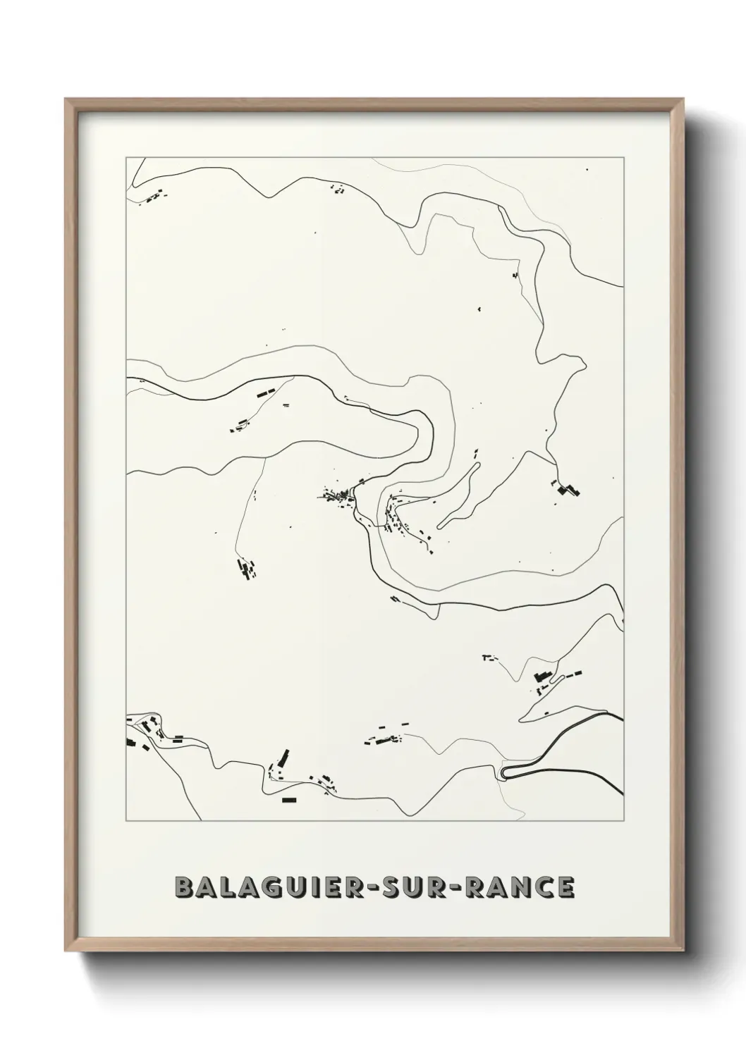Un poster carte Balaguier-sur-Rance