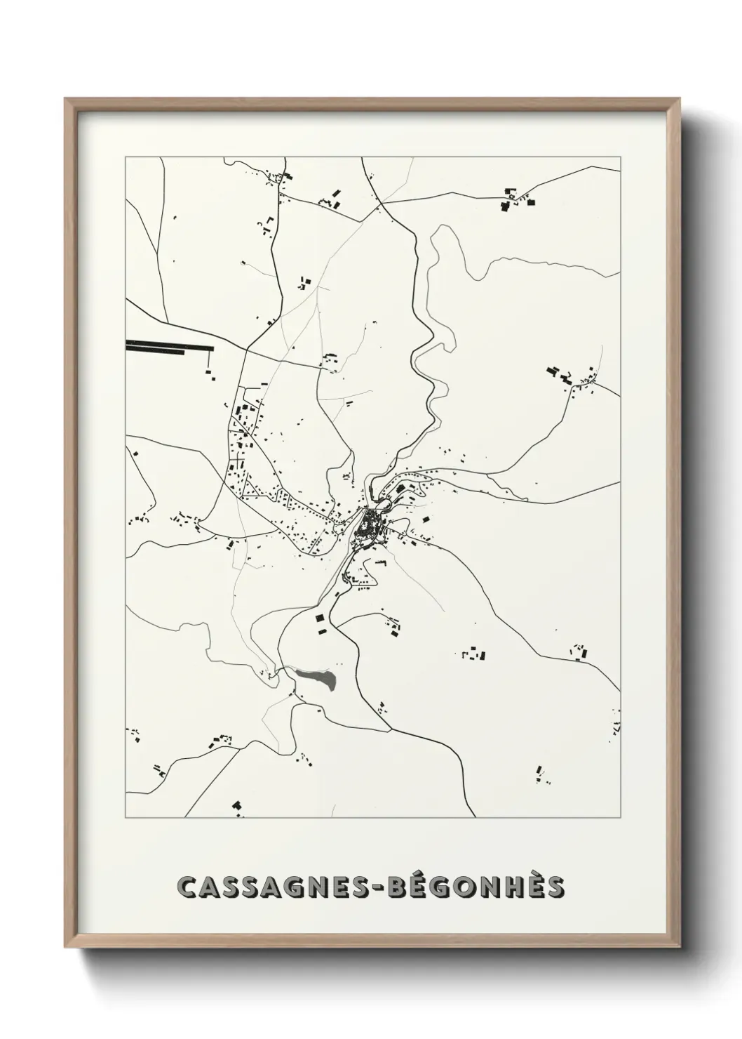 Un poster carte Cassagnes-Bégonhès
