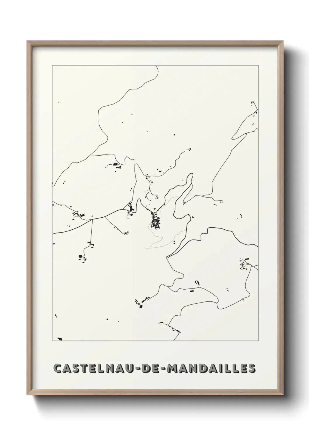 Un poster carte Castelnau-de-Mandailles