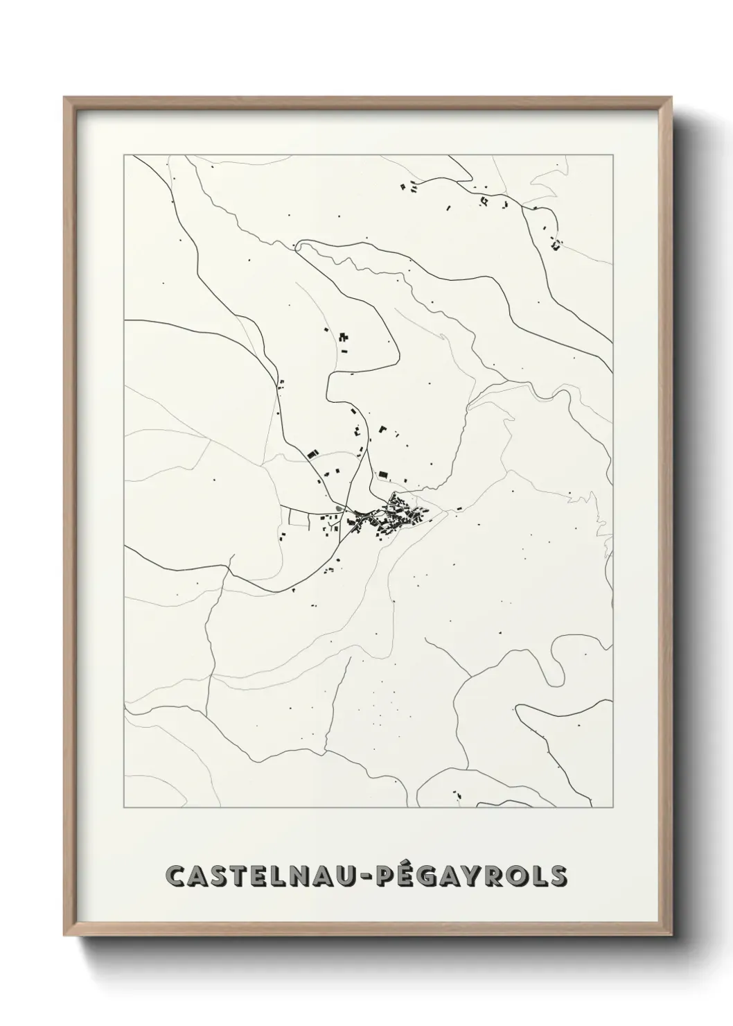 Un poster carte Castelnau-Pégayrols