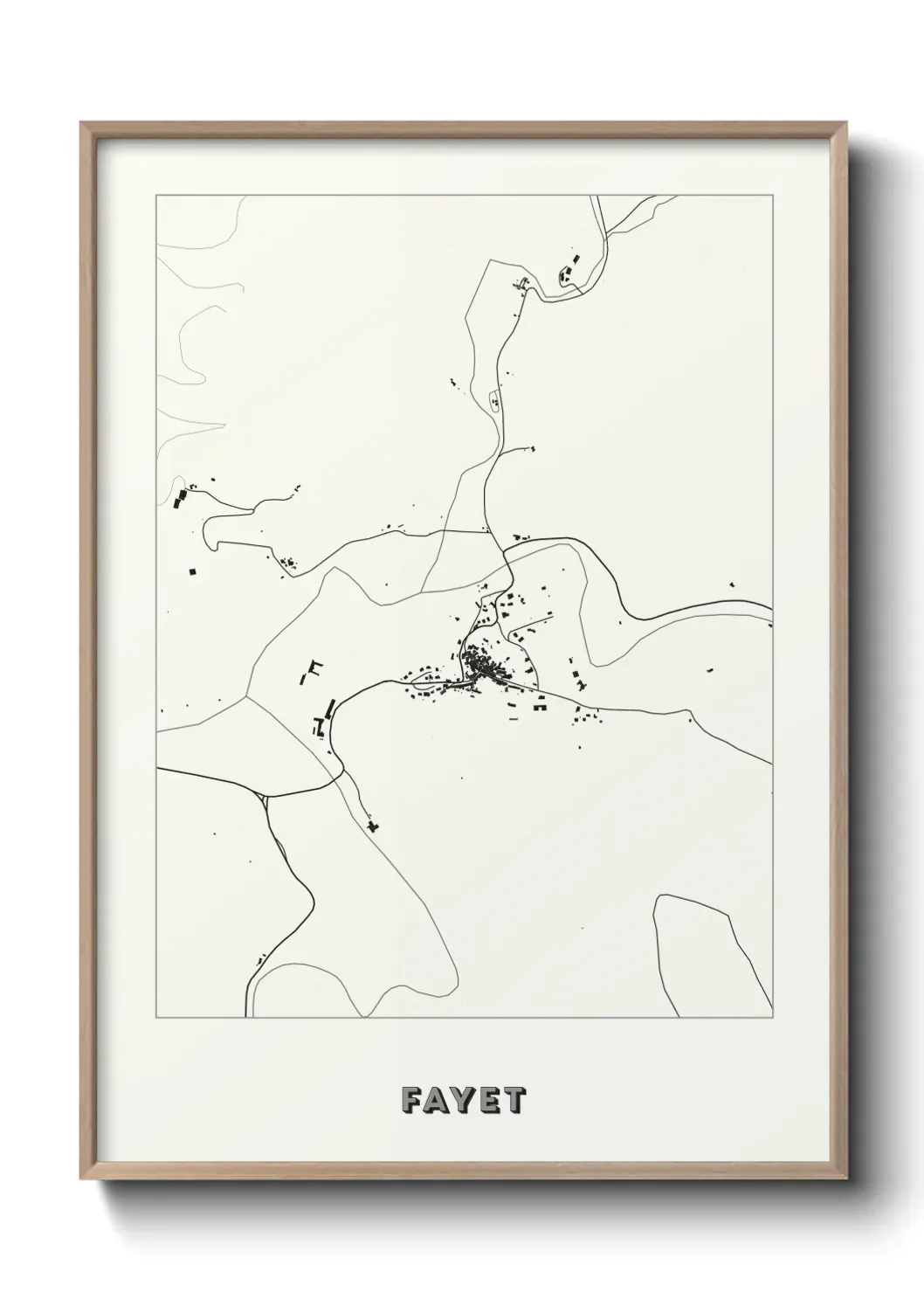 Un poster carte Fayet